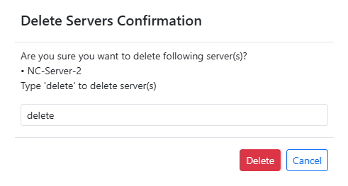 Server Deletion Confirmation