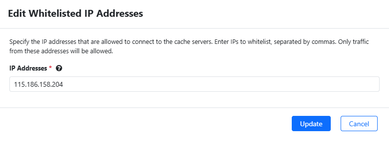Edit Whitelisted IPs