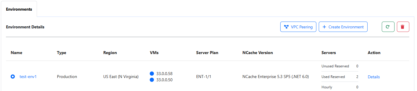 Environment VPC Peering