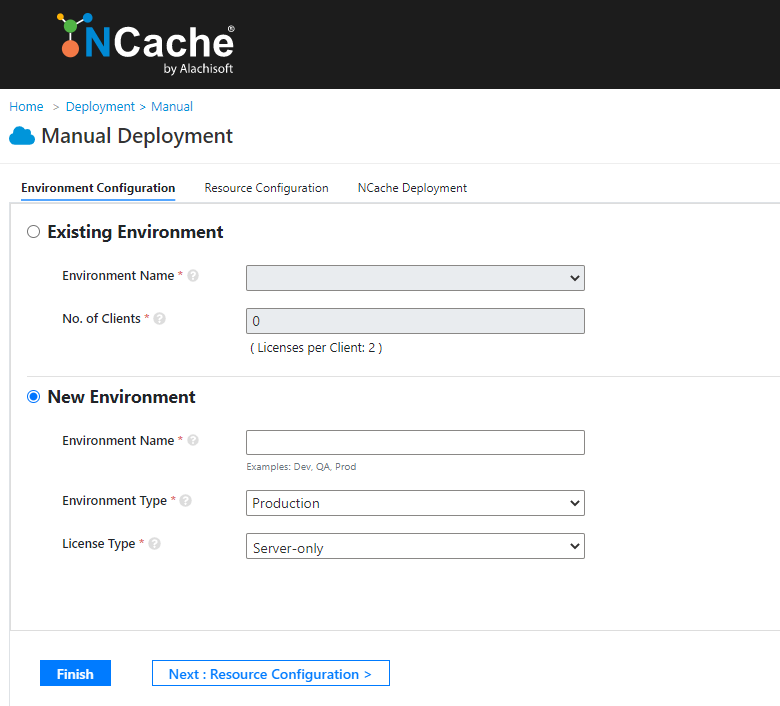 NCache Cloud Portal Environment Configuration
