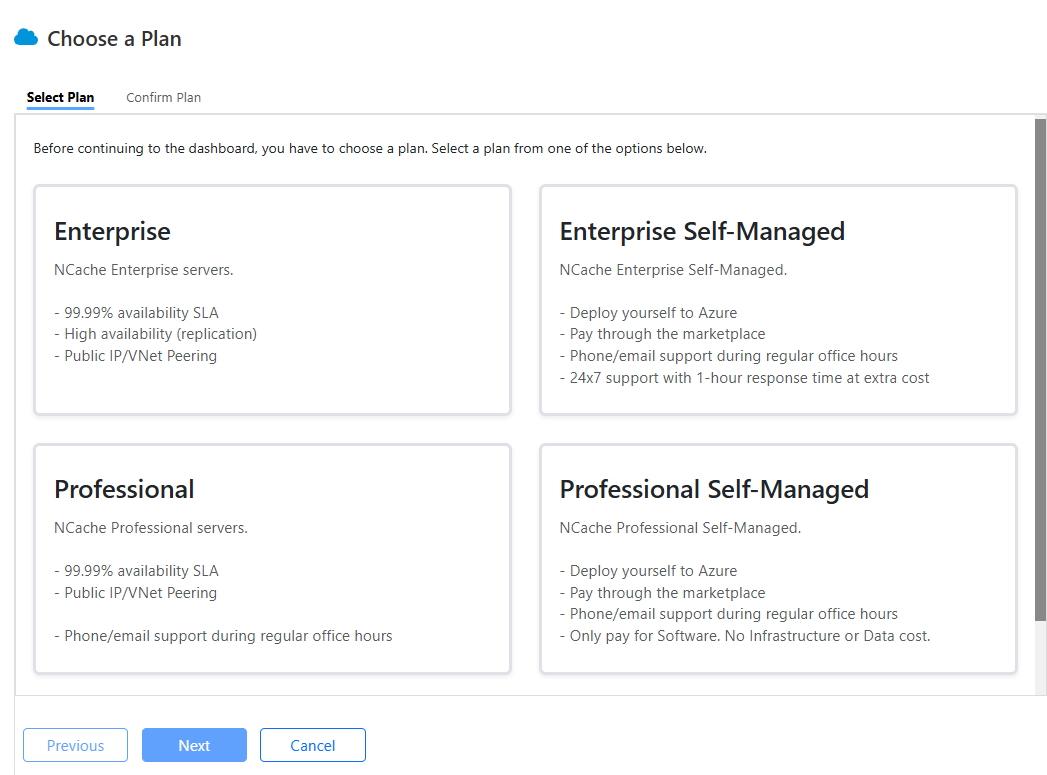 NCache Plan Selection