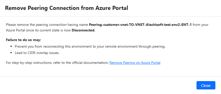 Remove Peering Connection