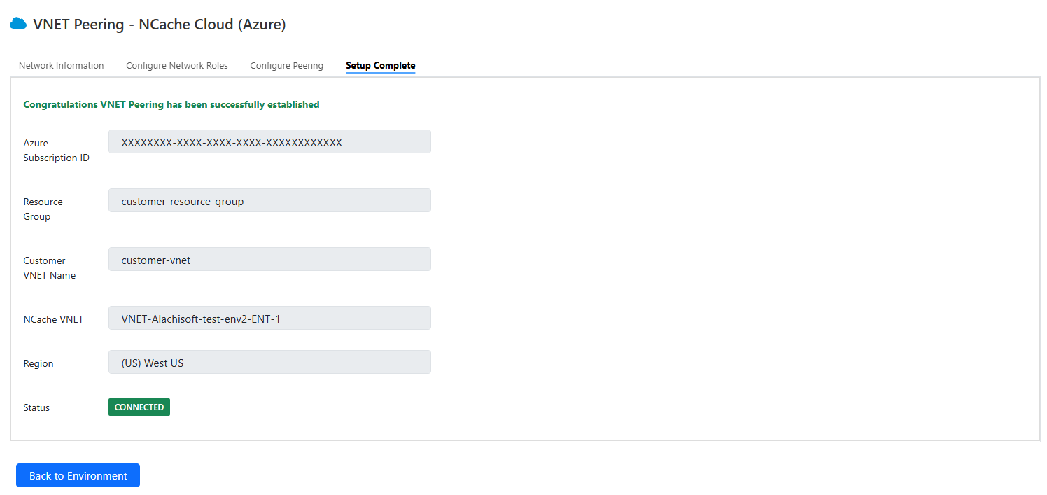 VNET Peering Setup Complete