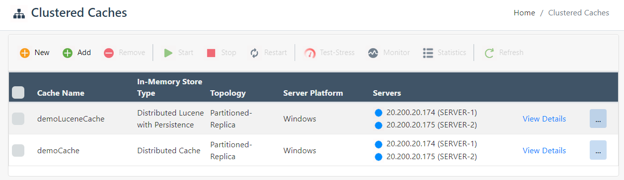 Monitor using the NCache Management Center