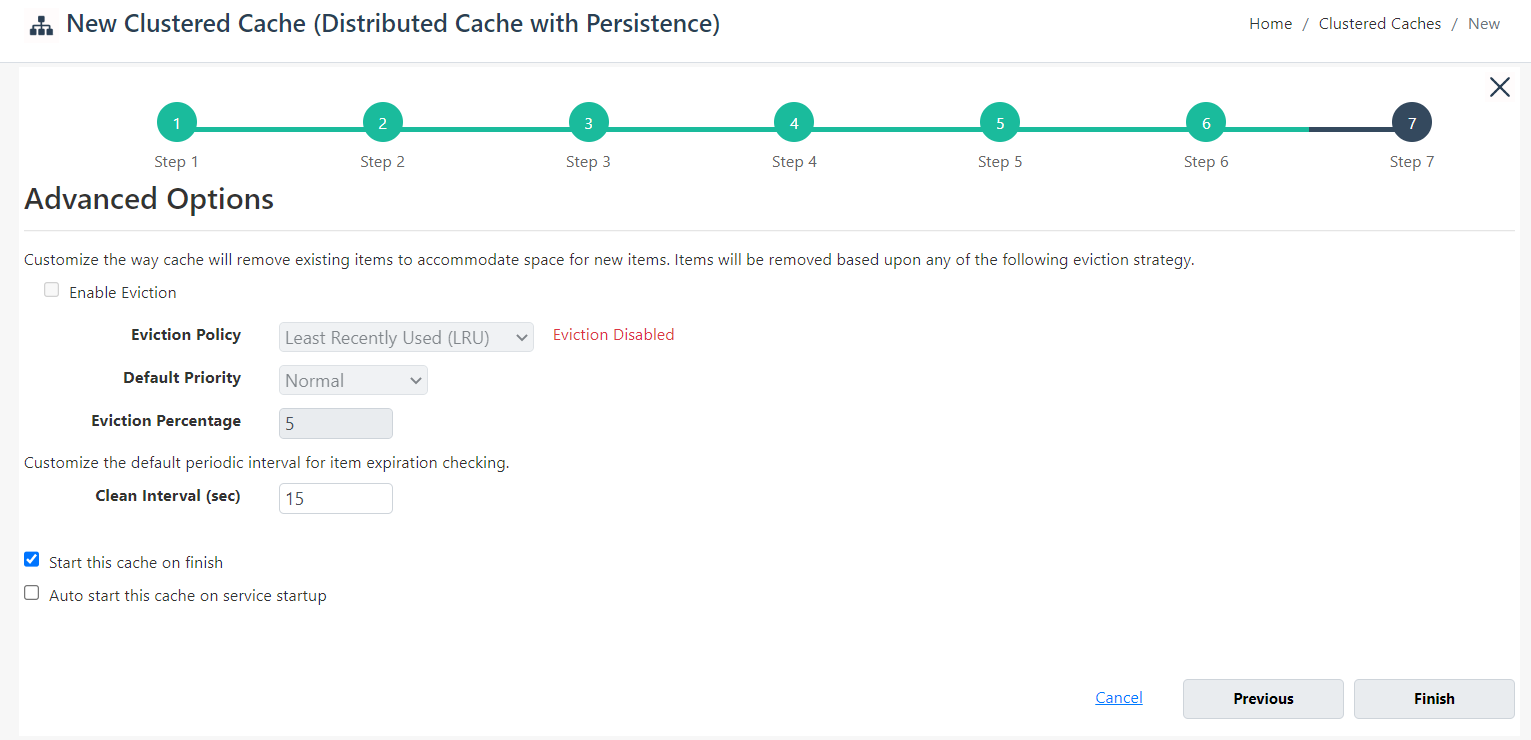 Eviction for Persistence Cache Web