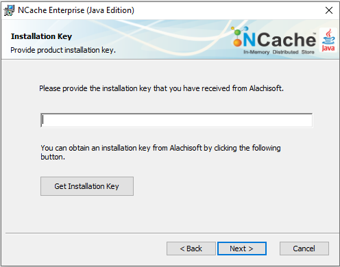 NCache Windows Installation Key
