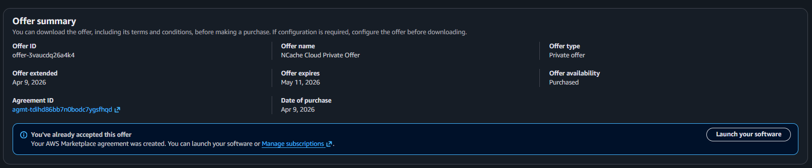 Offer summary