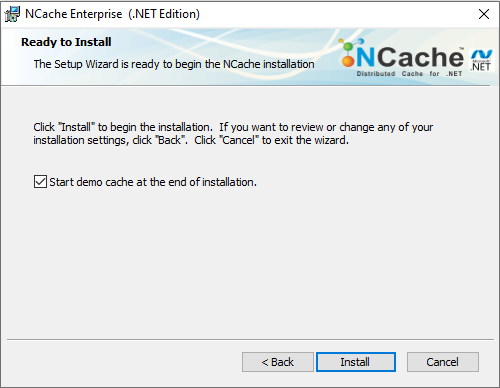 NCache Final de instalación de Windows