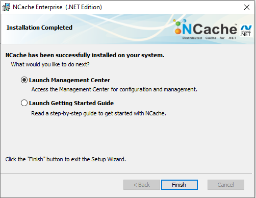 NCache Windows Installation Success