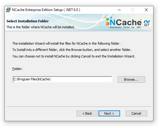 NCache Windows Installation Features