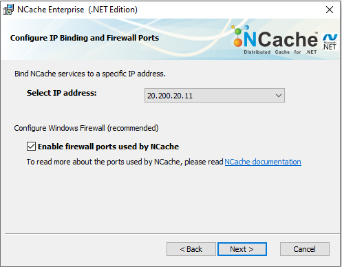 NCache Requisitos previos del entorno de configuración de la instalación de Windows