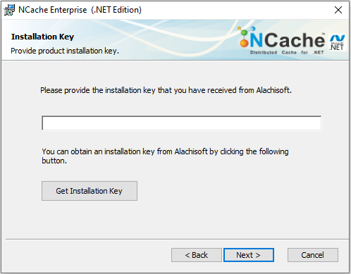 NCache Windows Installation Key