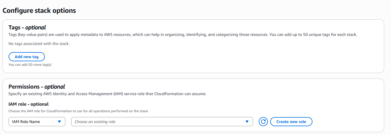 Configure Stack Options