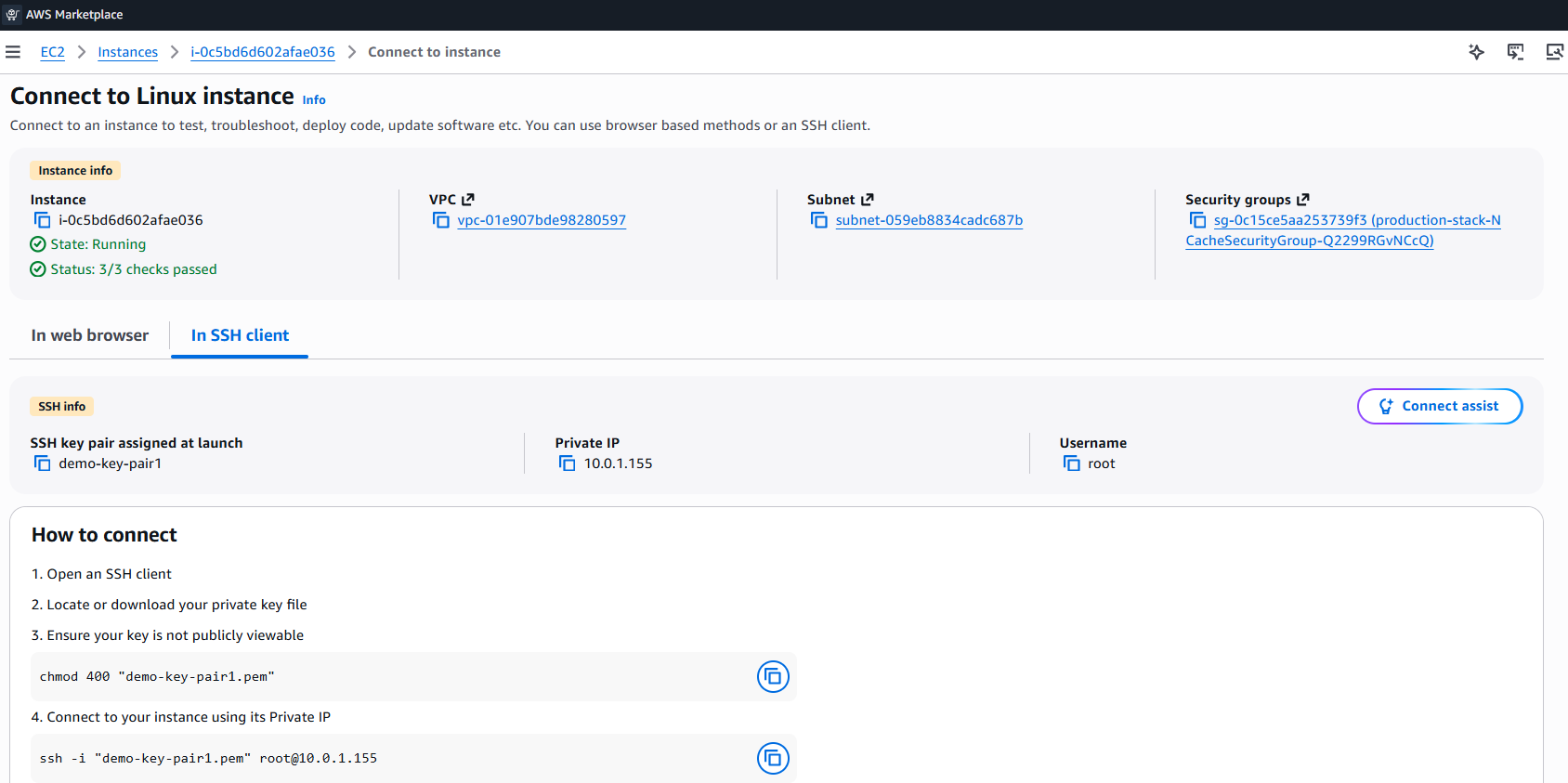 Connect Using SSH