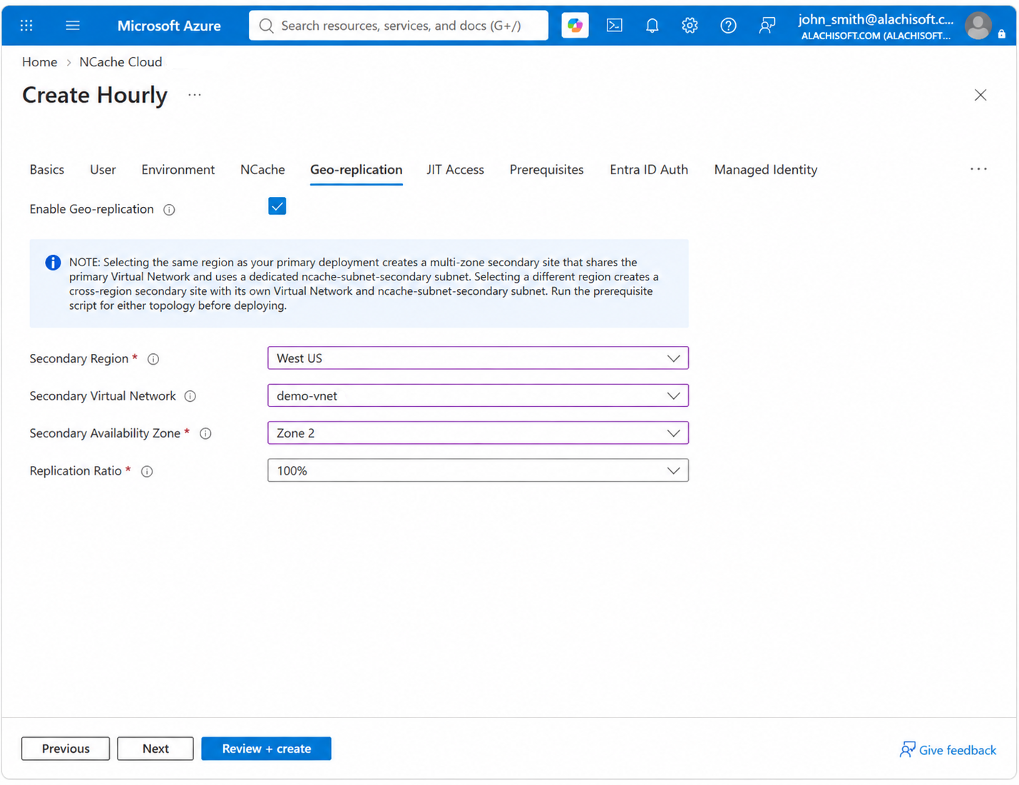 Enabled Geo Replication