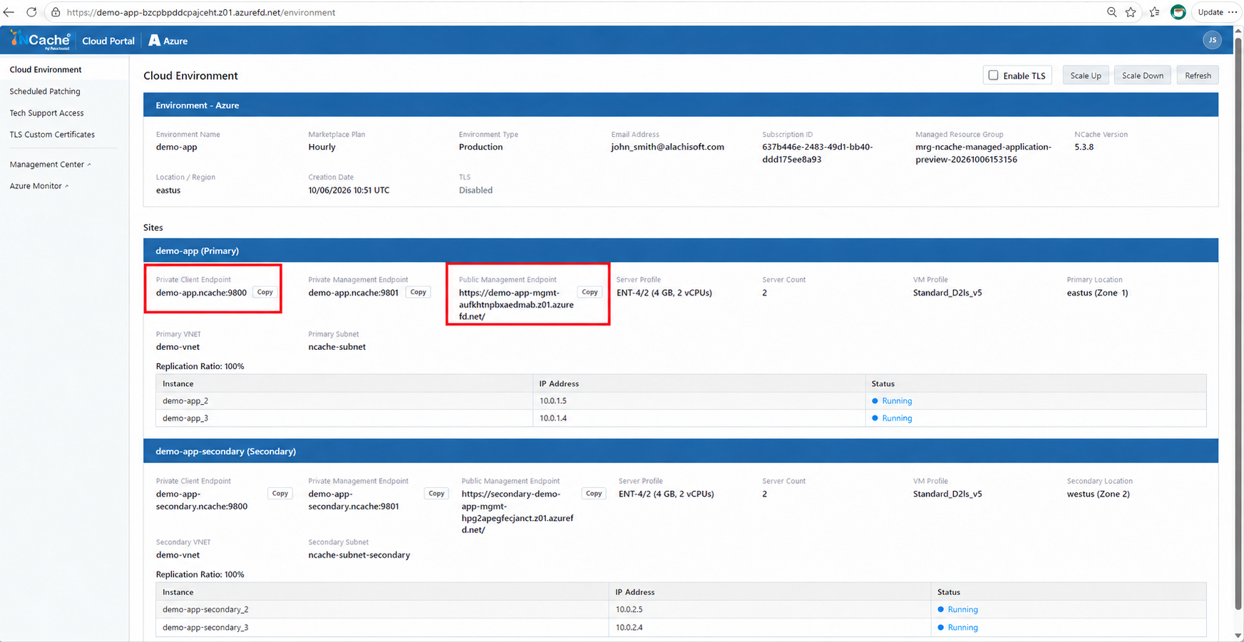 Cloud Portal Landing Page Azure
