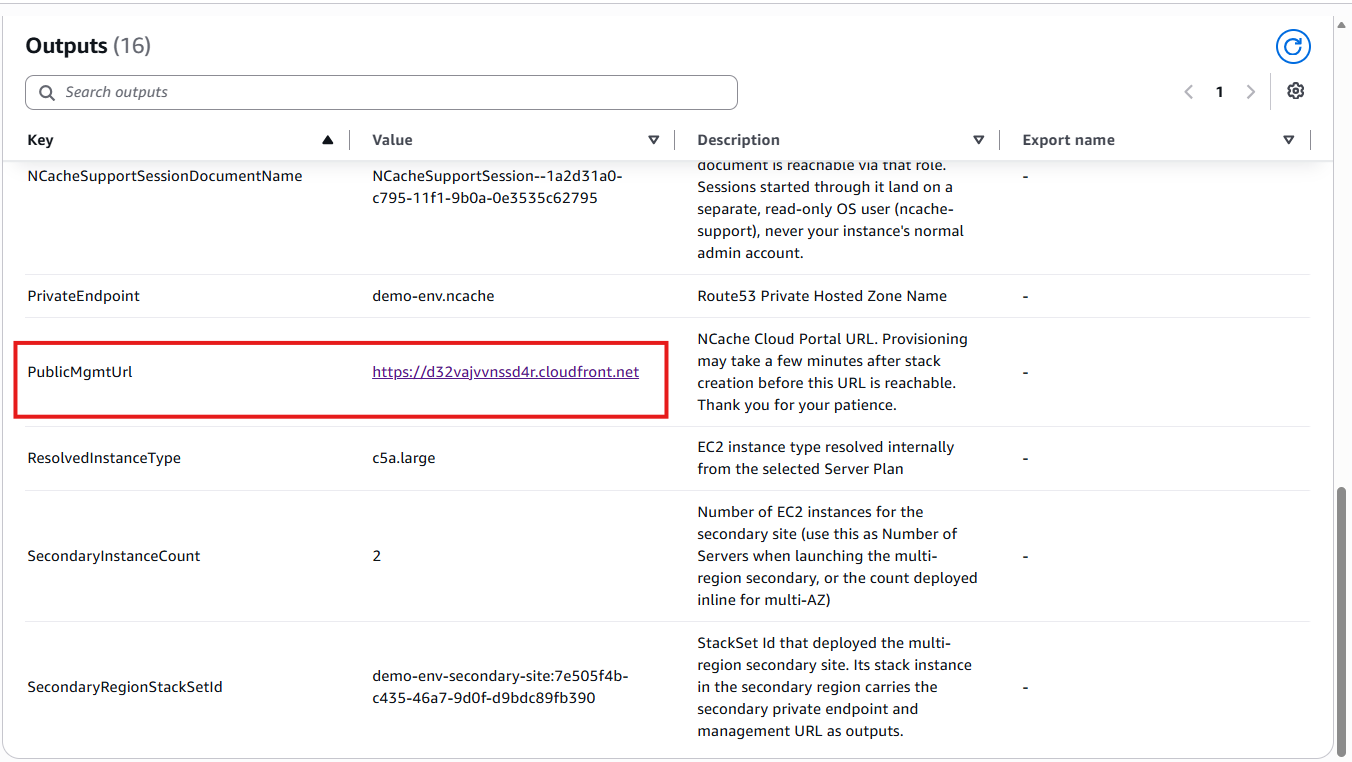 Obtain the Portal URL AWS