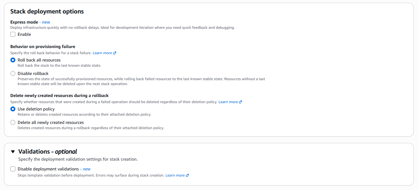 Stack Deployment Options