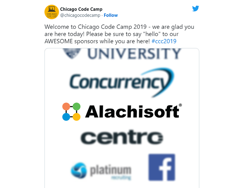 Tweet di Chicago Code Camp