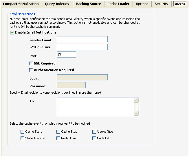 NCache Email Alert Notifications