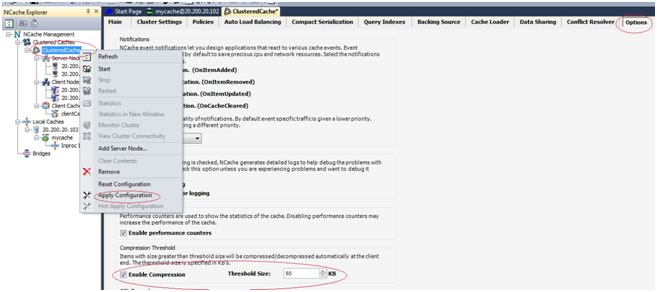 Enable NCache Compression to Decrease Latency