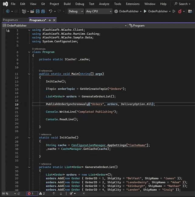 Publish Order Synchronously