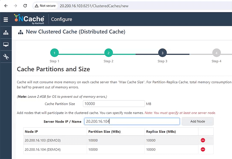 Cache Partitions and Size