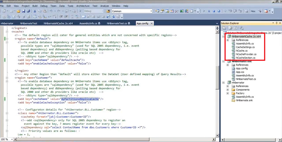 Integration Code for NHibernate in NCache