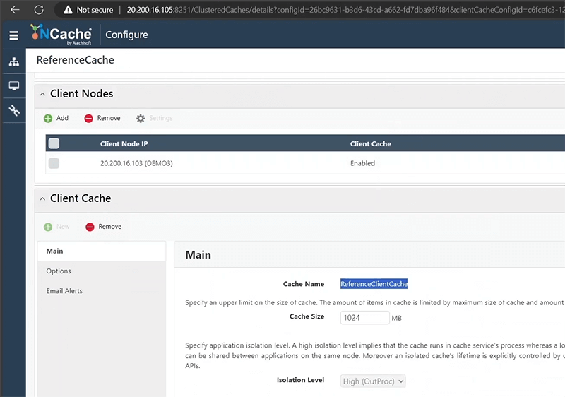 NCache Remot Client Configuration