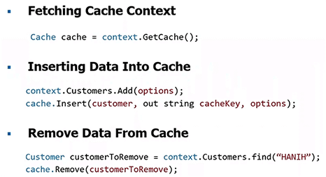 EF Core-spezifisch NCache APIs